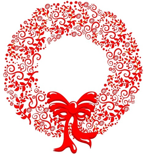 468x498 Stylized Christmas Wreath Free Vector In Adobe Illustrator Ai