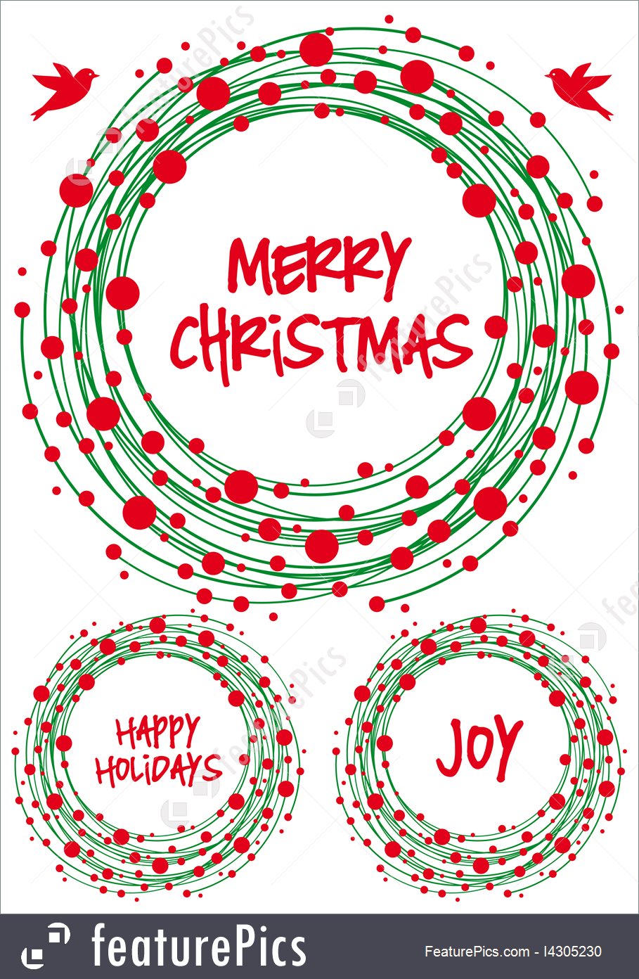 909x1392 Christmas Wreath, Vector Set