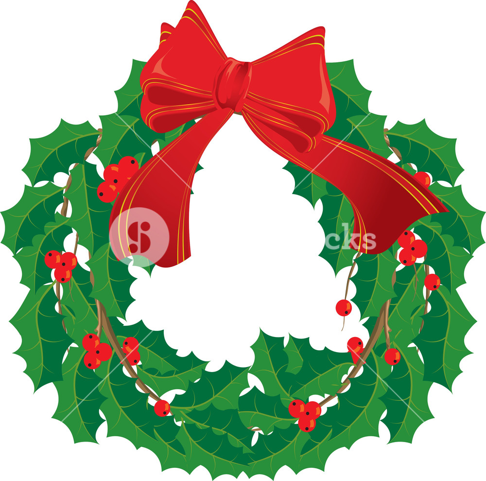 1000x989 Christmas Wreath. Vector Illustration Royalty Free Stock Image