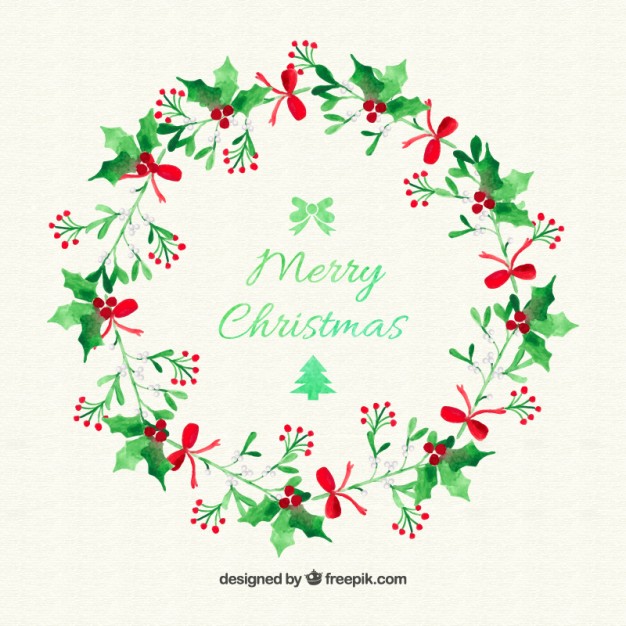 626x626 Christmas Mistletoe Wreath Vector Free Download