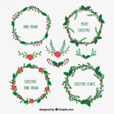 236x236 Drawn Wreath Christmas Decor