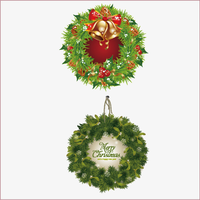 650x651 Exquisite Christmas Wreath Vector Material, Christmas Vector