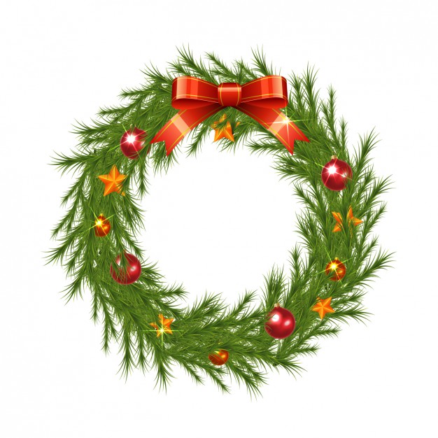 626x626 Realistic Christmas Wreath Vector Free Download
