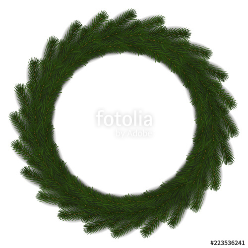 500x500 Reen Christmas Wreath Vector Isolated On White Background. Xmas