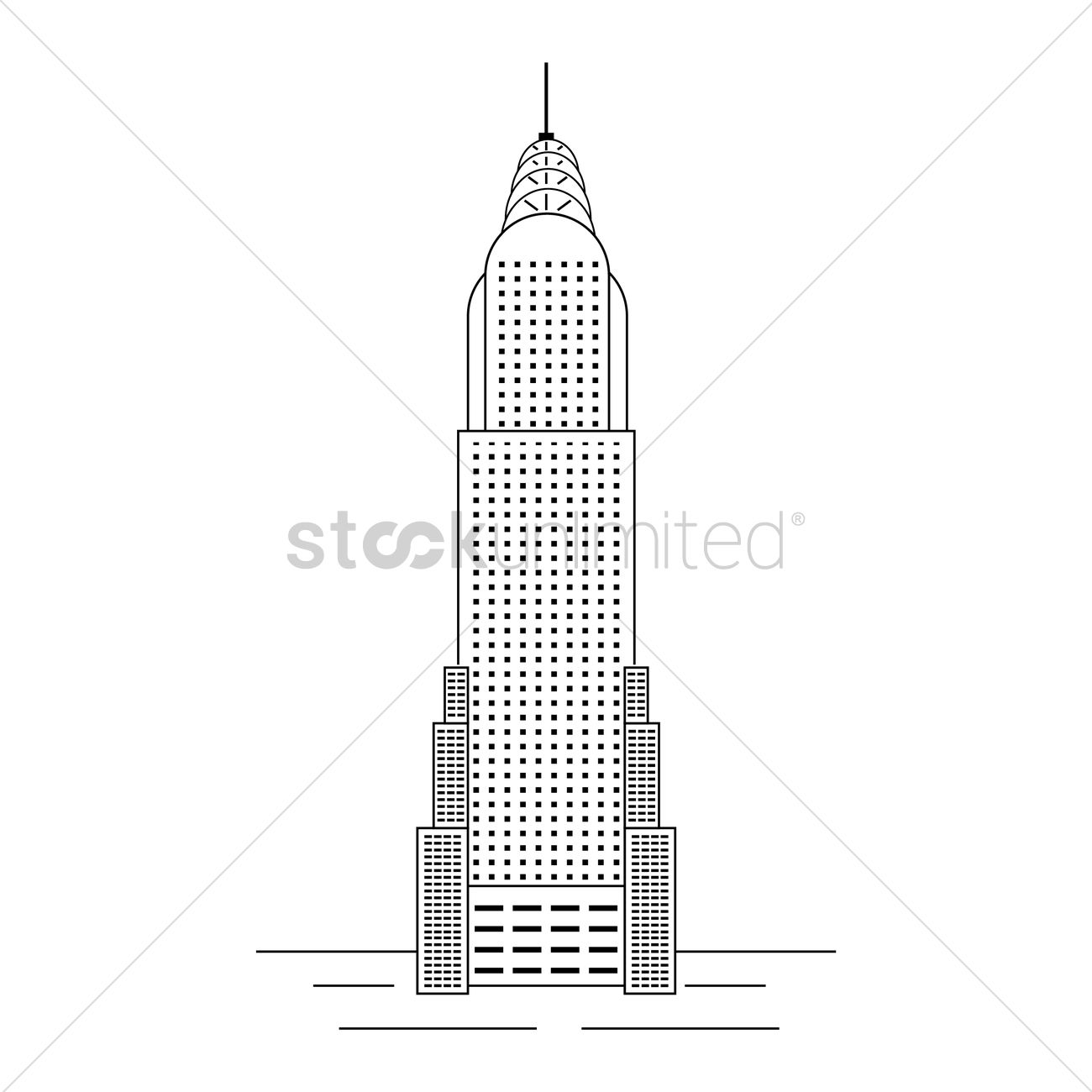 1300x1300 Chrysler Building Vector Image