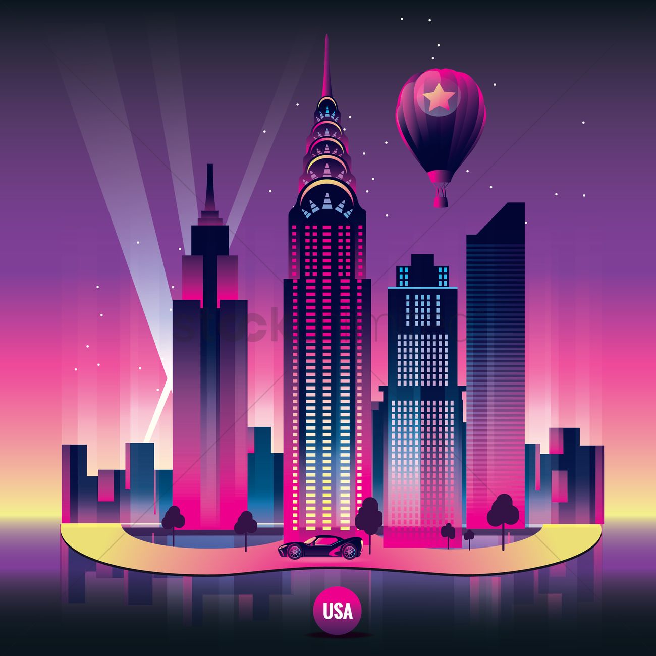 1300x1300 Chrysler Building Vector Image
