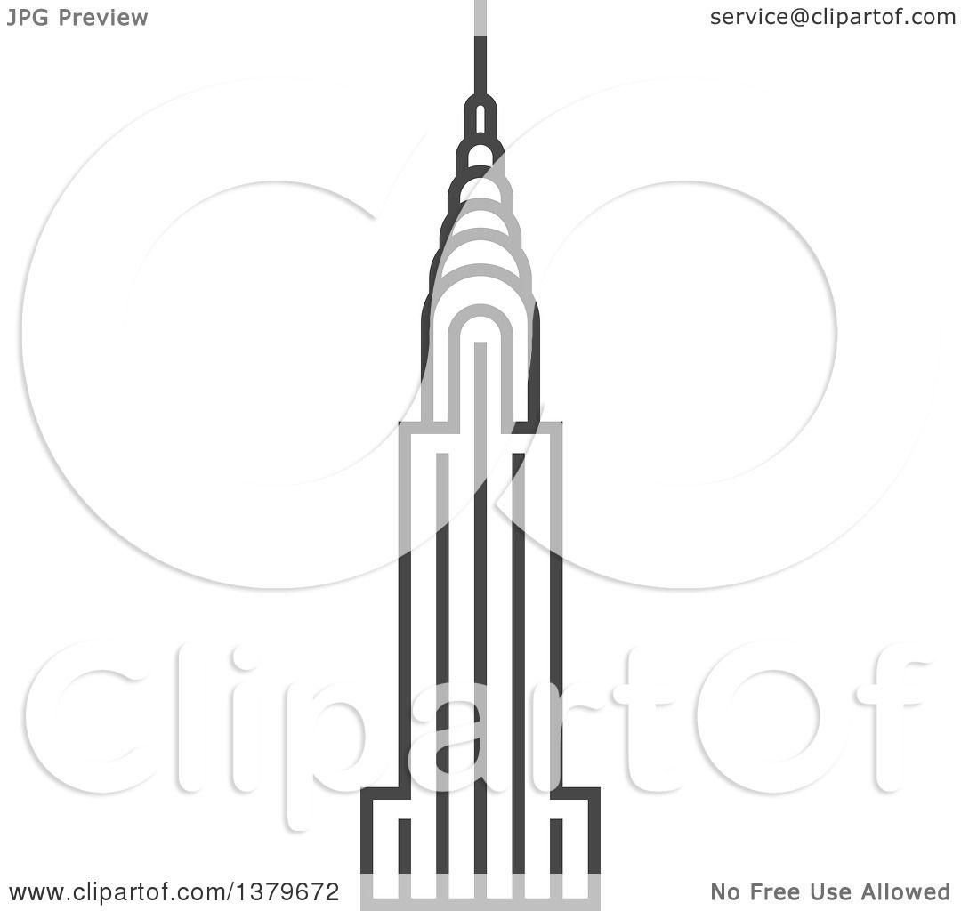 1080x1024 Clipart Of A Grayscale Chrysler Building