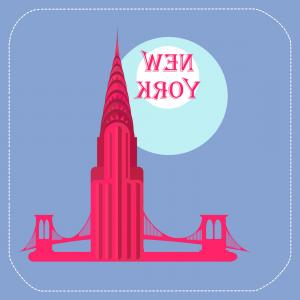 300x300 New York Chrysler Building Icon Flat Vector Orangiausa