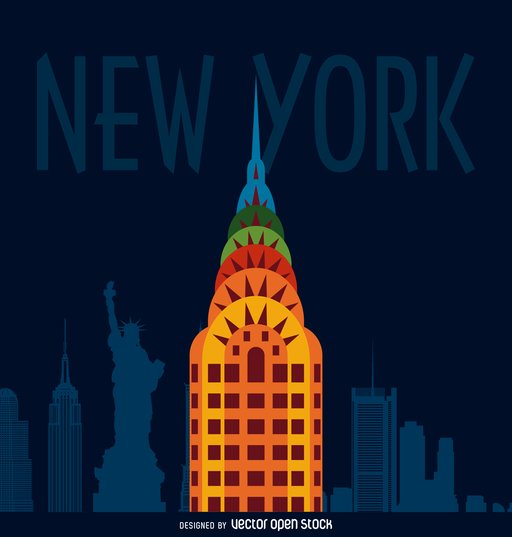 1650x1730 New York City Illustration Poster