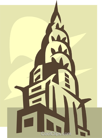 355x480 Chrysler Building New York City Royalty Free Vector Clip Art