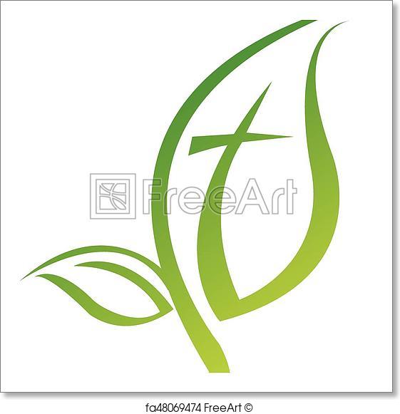 561x581 Free Art Print Of Leaf Logo Religious Cross Symbol Icon Vector