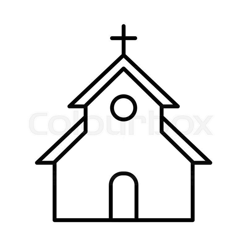 800x800 Church Vector Icon. Flat Simple Outline Icon. Easter Concept. Eps