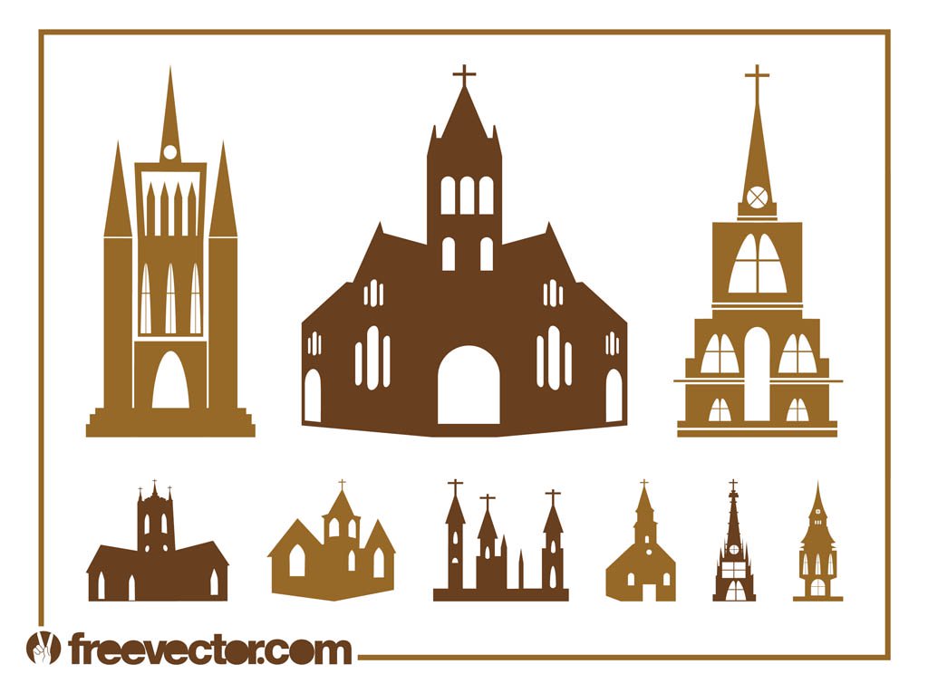 1024x765 Church Silhouettes Set Vector Art Amp Graphics