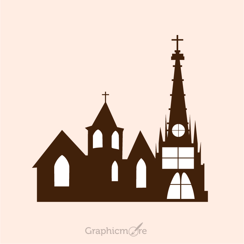 801x801 Church Vector Design Free Vector File Download By Graphicmore