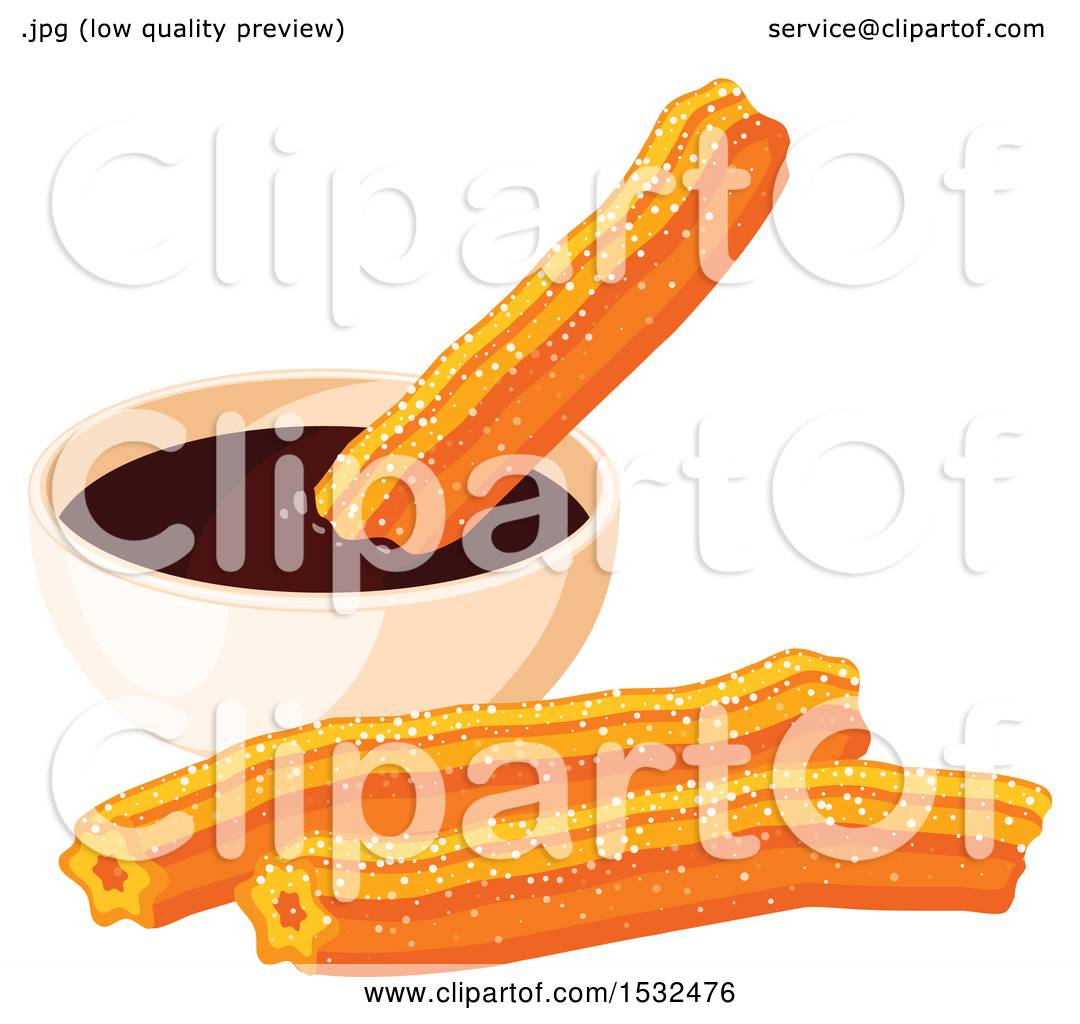 1080x1024 Clipart Of Churros And Chocolate Sauce