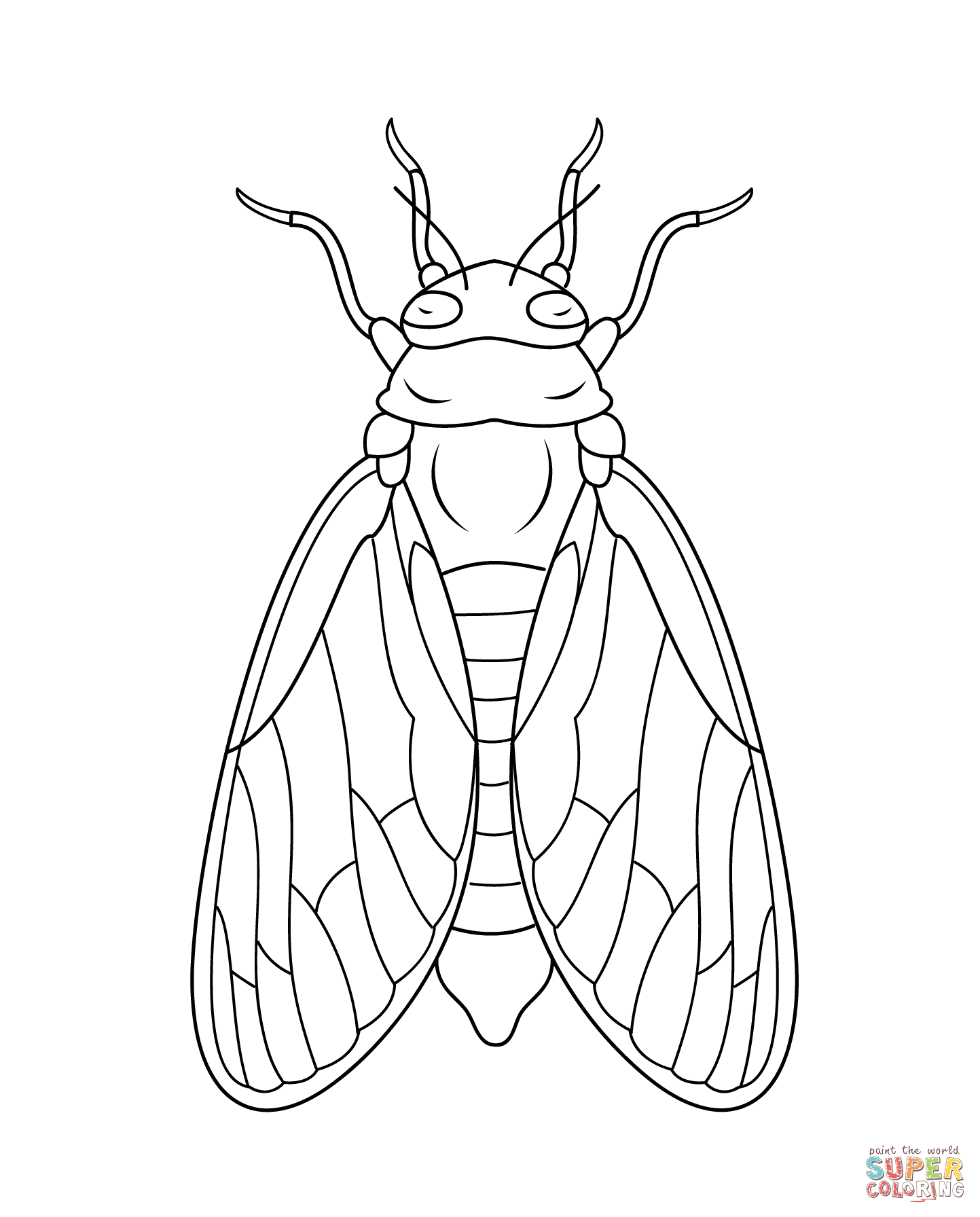 1443x1792 Cicada Clipart Black And White