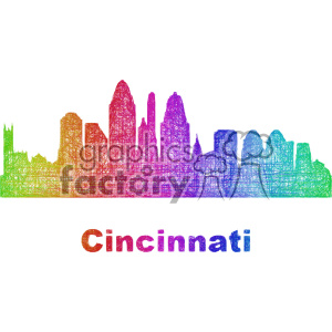 300x300 Royalty Free City Skyline Vector Clipart Usa Cincinnati 402693