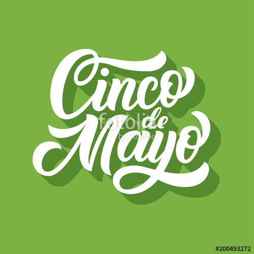 500x500 Cinco De Mayo Hand Lettering, Mexican Fifth Of May Holiday Brush