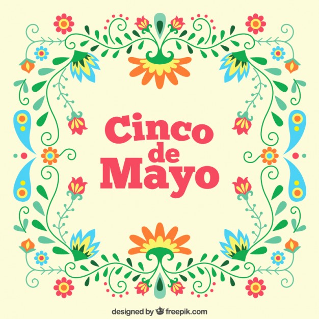 626x626 Floral Cinco De Mayo Background Vector Free Download