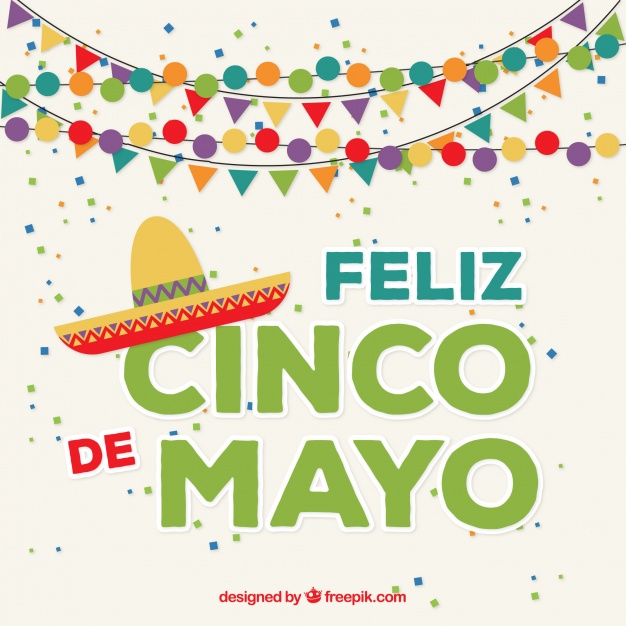 626x626 Happy Cinco De Mayo Background With Garlands Vector Free Download