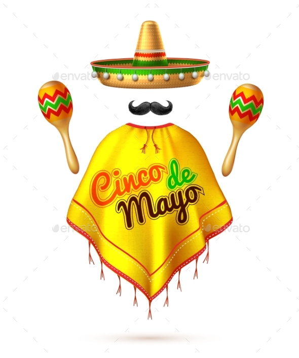 590x706 Vector 3d Cinco De Mayo Party Poster Banner By Iwhitewings