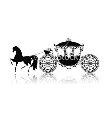 380x400 Silhouette Horse Carriage Vector 1193492
