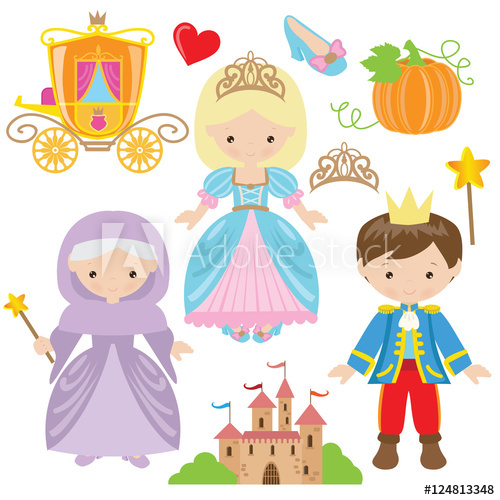 500x500 Cinderella Vector Cartoon Illustration