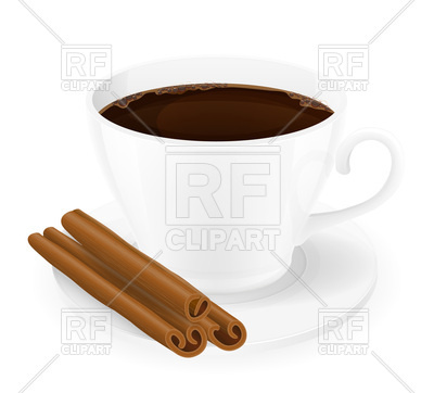 400x362 Cup Of Coffee With Cinnamon Sticks Vector Image Vector Artwork