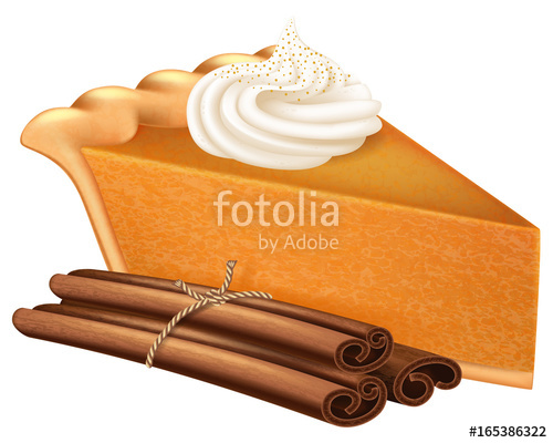 500x400 Pumpkin Pie With Cinnamon. Vector Illustration. Stock Image And