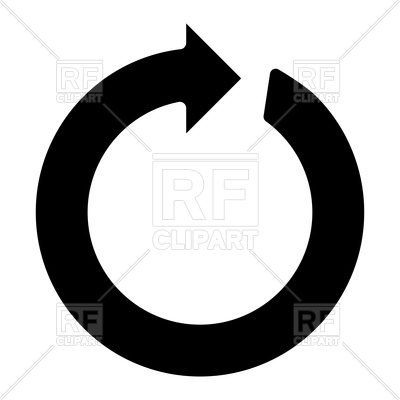 400x400 Circle Arrow Black Color Icon Royalty Free Vector Clip Art Image