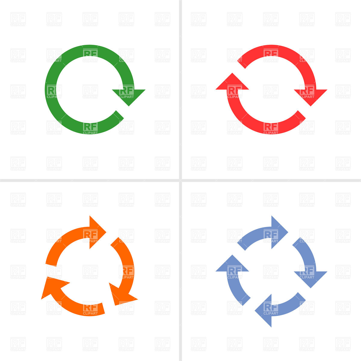 1200x1200 Set Of Thin Round Arrows Vector Image Vector Artwork Of Signs