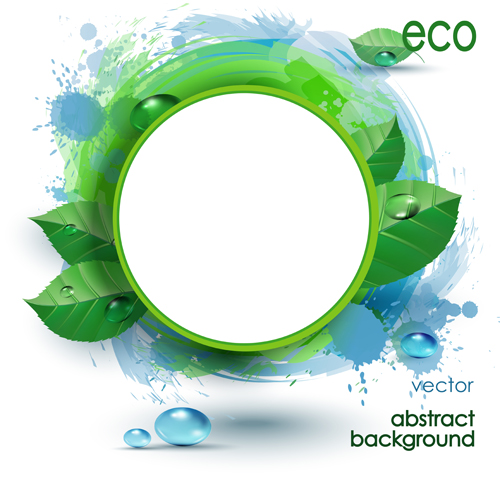 500x486 Circle And Leaf With Grunge Background Vector Free Download