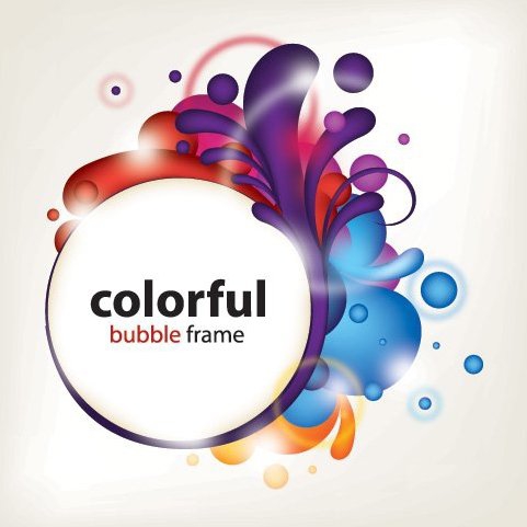 481x481 Colorful Splashed Frame Circle Banner Free Vector Download 328391