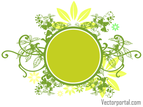 456x342 Free Vector Green Floral Circle Banner Design Clipart And Vector