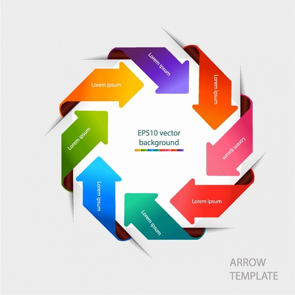 600x600 Modern Infographics Arrow Circle Origami Banner Template Free