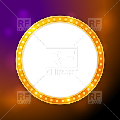400x400 Shining Blank Circle Retro Light Banner Vector Image Vector