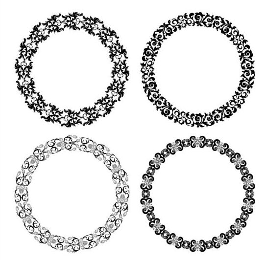 539x532 Floral Round Frame Vectors 02 Free Download