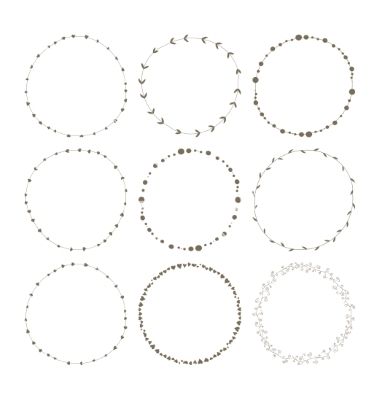380x400 Free Vector Set Of 9 Circle Cute Hand Drawn Frames Vector