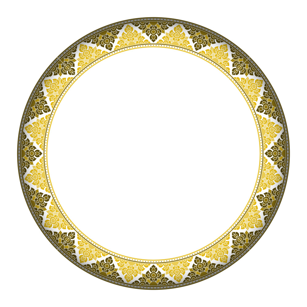 1000x1000 Thai Style Complex Circle Frame. Vector Circle Frame Can Be Used