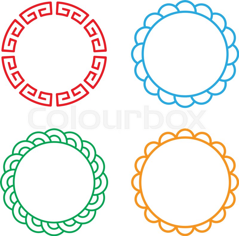 800x792 Classic Chinese Circle Window And Photo Frame, Vector Stock
