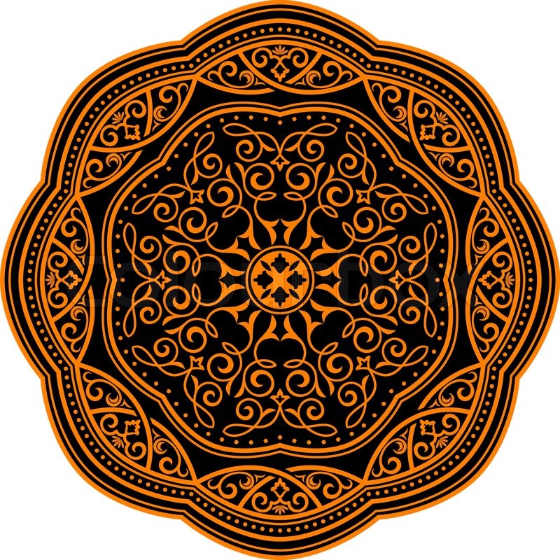 800x800 Circle Ornament In Medieval Style For Decorate Plates Or Another