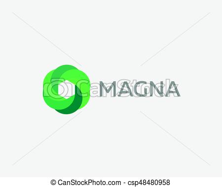 450x380 Abstract Circle Swirl Shield Logo Design. Universal Vector Logotype.