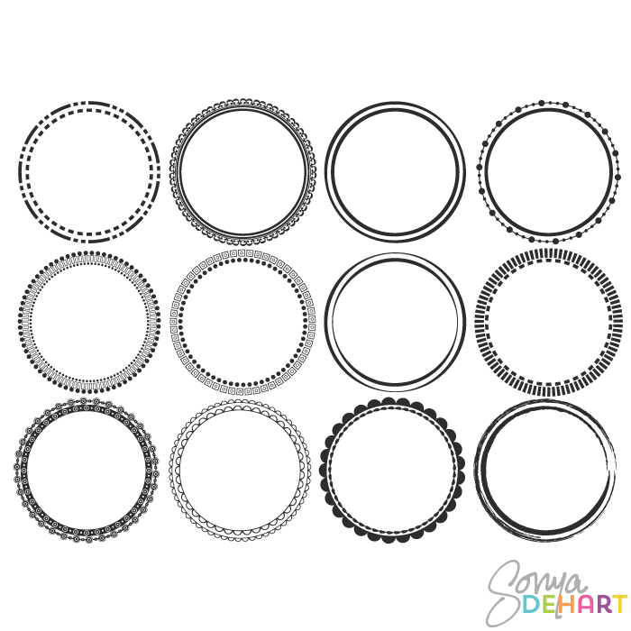 700x700 Vector Clip Art Round Circle Frames