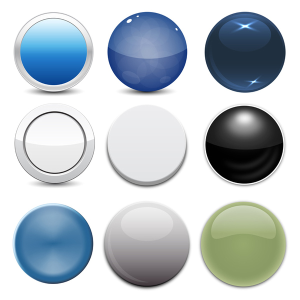 600x600 9 Free Vector Circle Button Styles