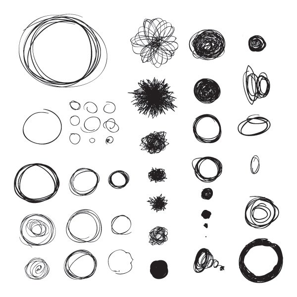 600x600 Hand Drawn Circles Vector Graphic Vector Free Vector Download In