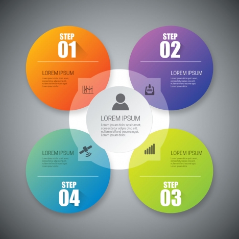 468x468 Infographic Vector Design With 3d Colorful Circles Vectors Stock