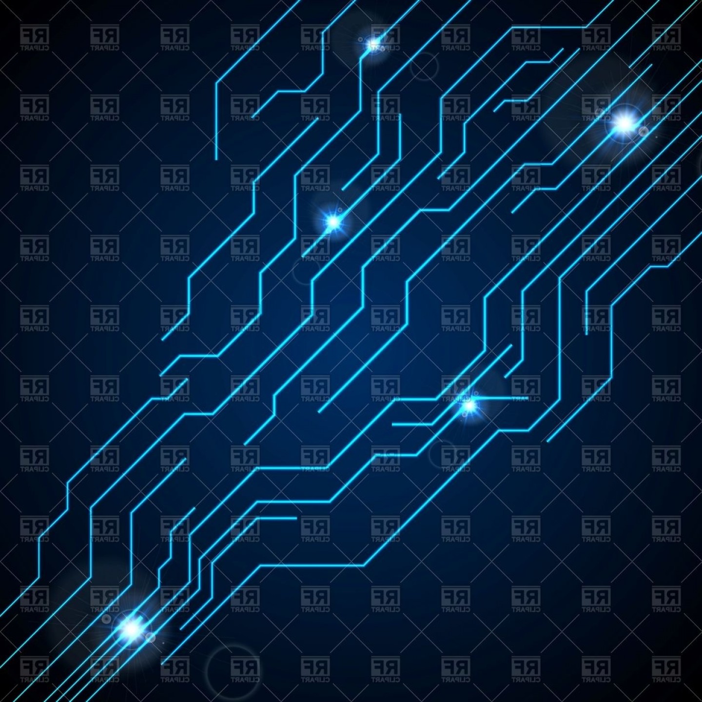 1440x1440 Dark Blue Circuit Board Technology Background Vector Clipart