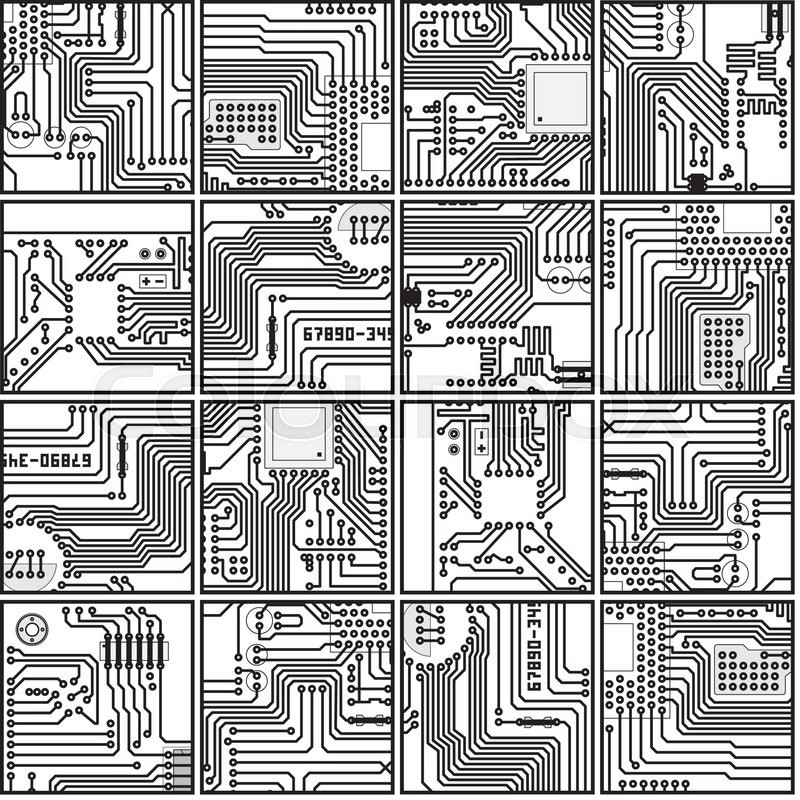 800x800 Abstract Computer Circuit Board Pattern