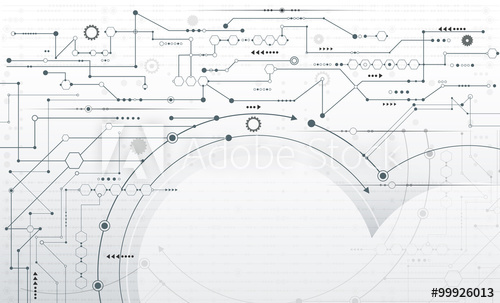 500x303 Vector Abstract Futuristic, Stripe Line Printed Circuit Board