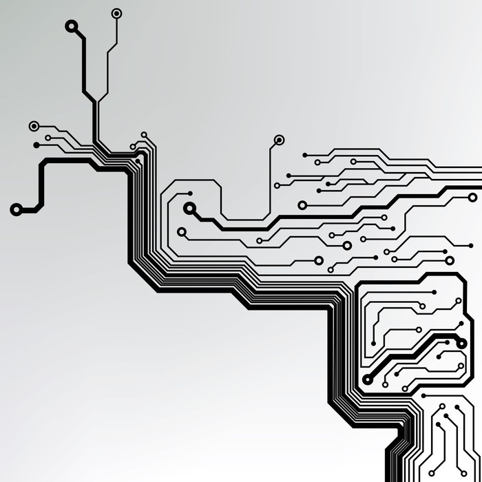 700x700 Abstract Technology Circuit Board Vector Background Wall Mural